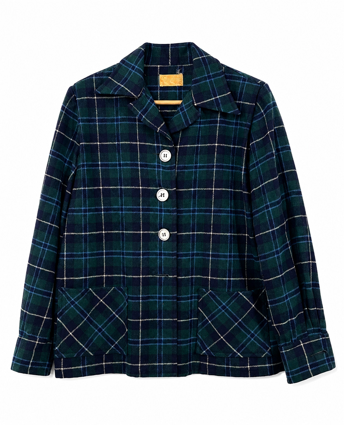 Vintage Pendleton 49er Shacket Black Watch Plaid Virgin Wool Pre 1964 Near Mint