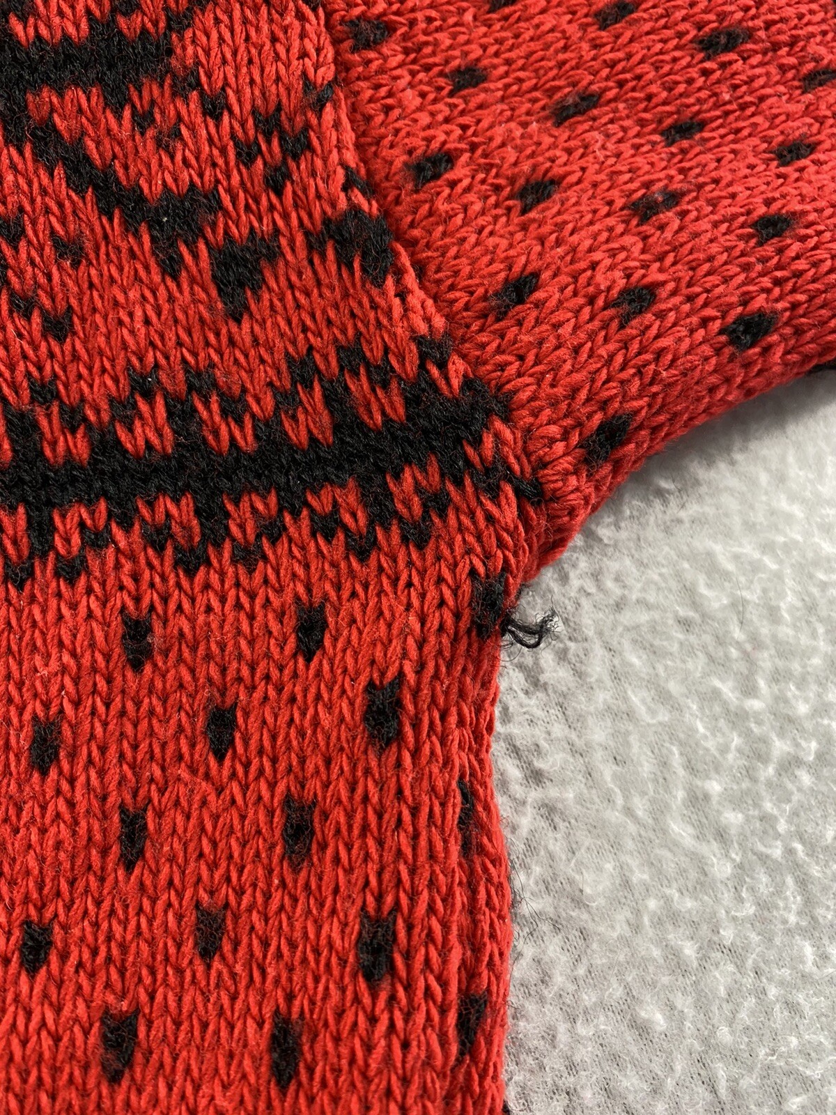 Vintage American Pride Sweater Pullover Nordic Pattern Red Black Acrylic Size S