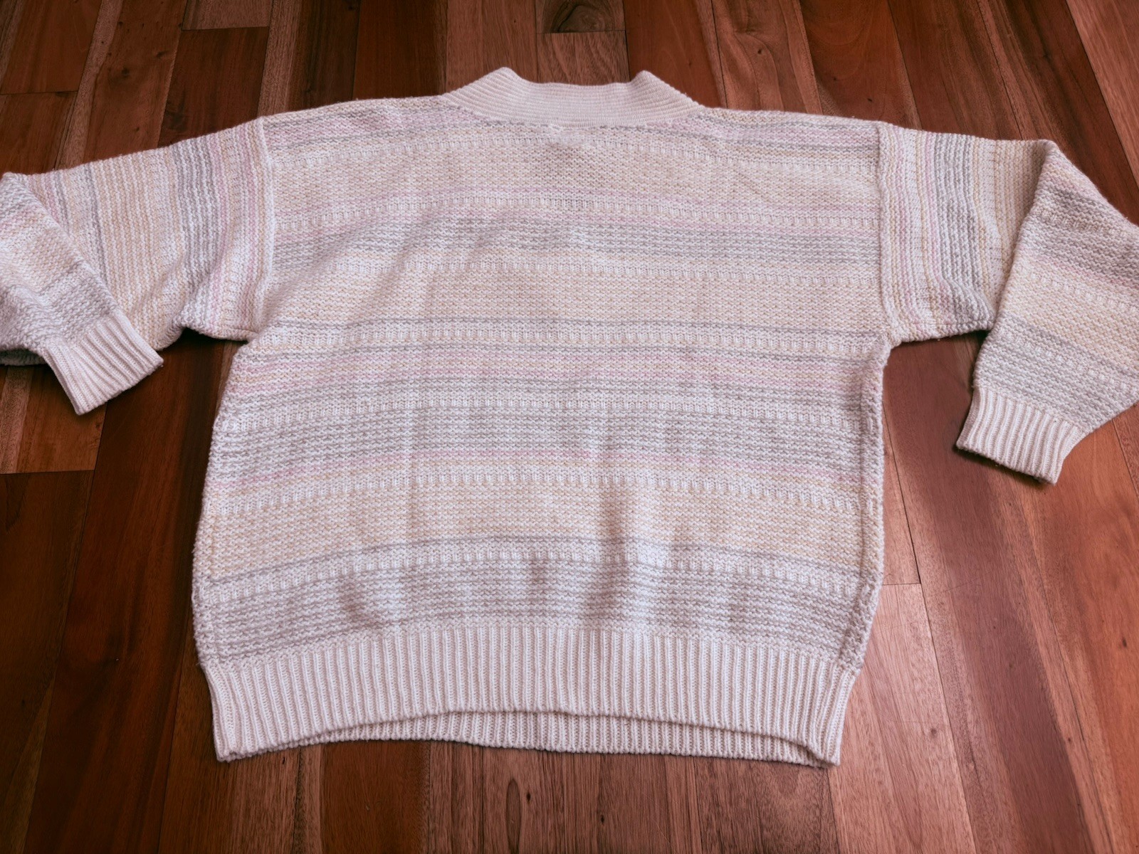 VINTAGE 70s 80s BELDOCH POPPER PULLOVER KNIT SIZE L SWEATER USA MADE WOOL BLEND