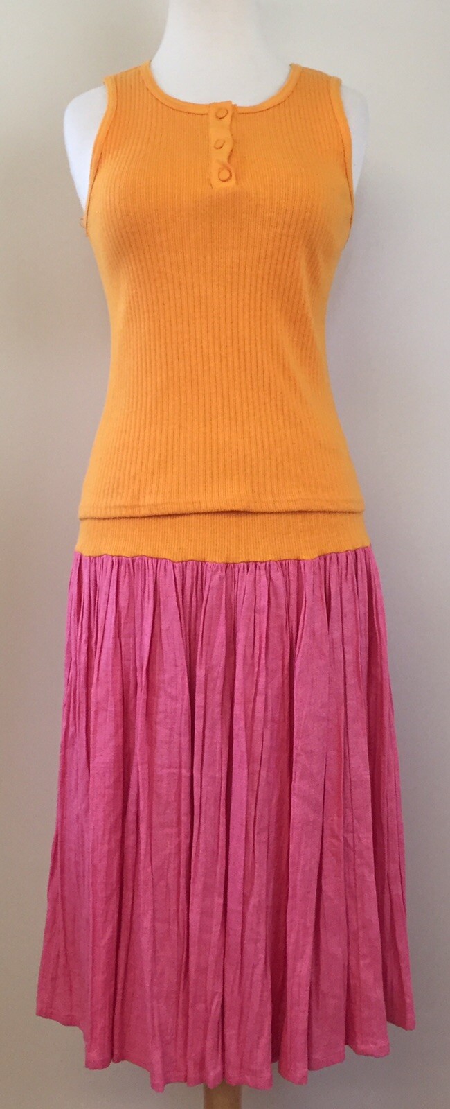 VTG c. &rsquo;80s/&rsquo;90s Andrea Behar 3 Piece Outfit Salmon Pink & Tangerine USA SML-MED