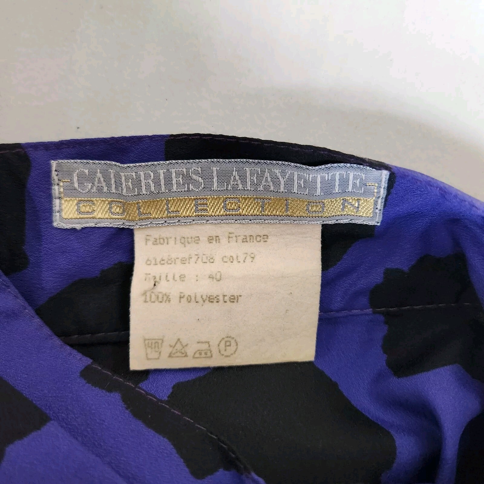 Galeries Lafayette Collection VTG Wmns Purple/Black Abstract Blouse-Size M/EU 40