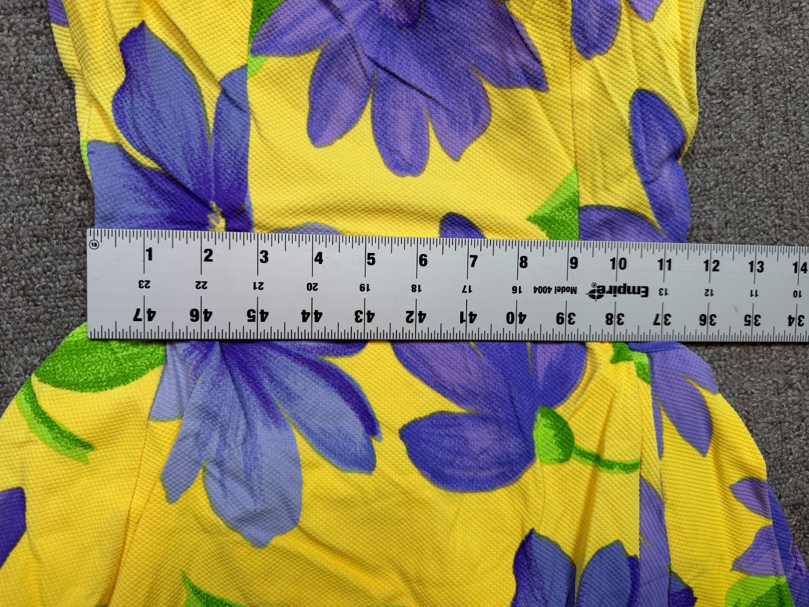 Vintage Cole California Swimsuit Dress Skirt 14 Floral Yellow Purple Swim