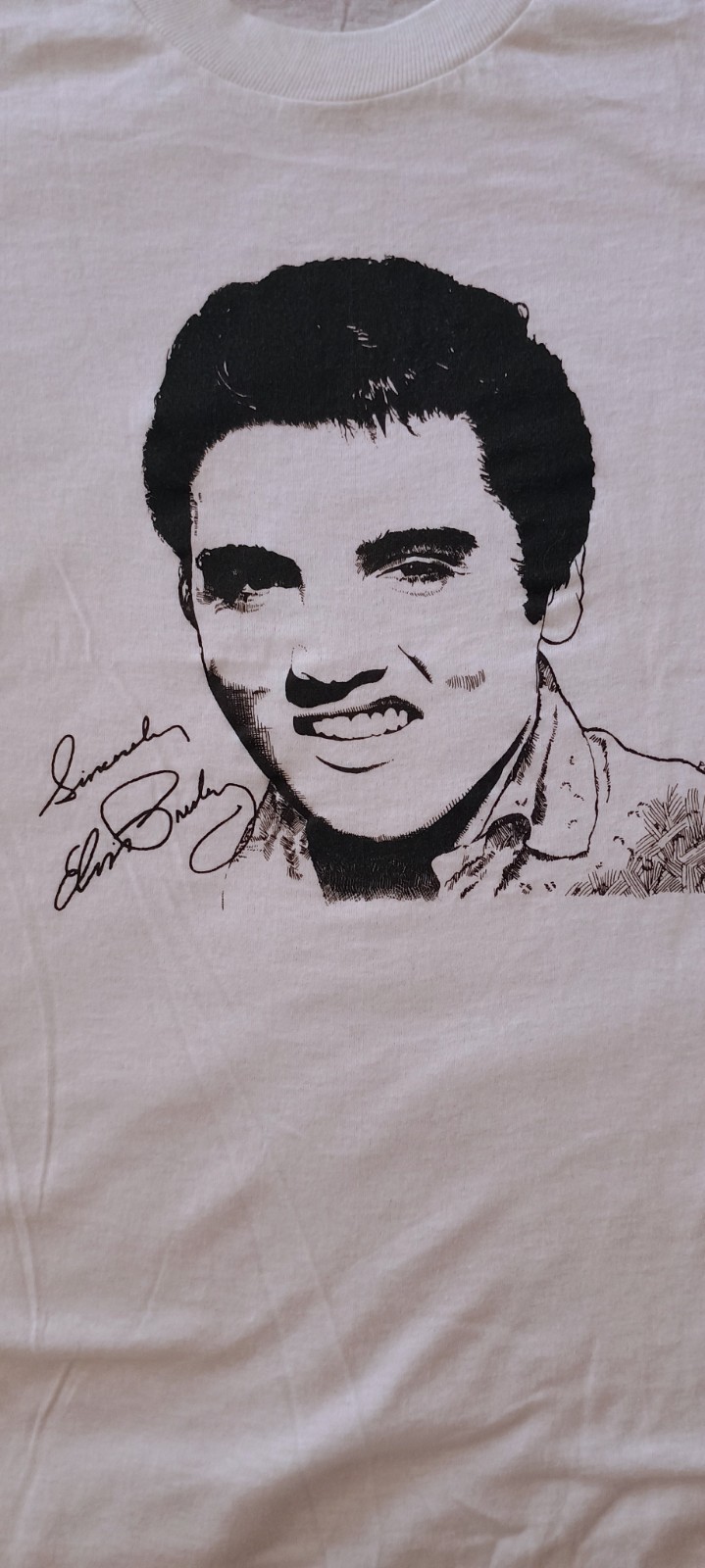 VTG 80&rsquo;s ELVIS Presley Autograph Screen Printed Tee Screen Stars Ladies XL
