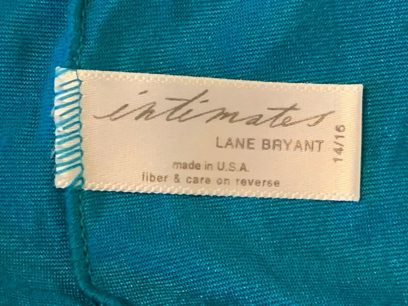 VINTAGE LANE BRYANT INTIMATES TURQUOISE SATIN FULL BRIEF PANTIES SIZE 14 16 XL
