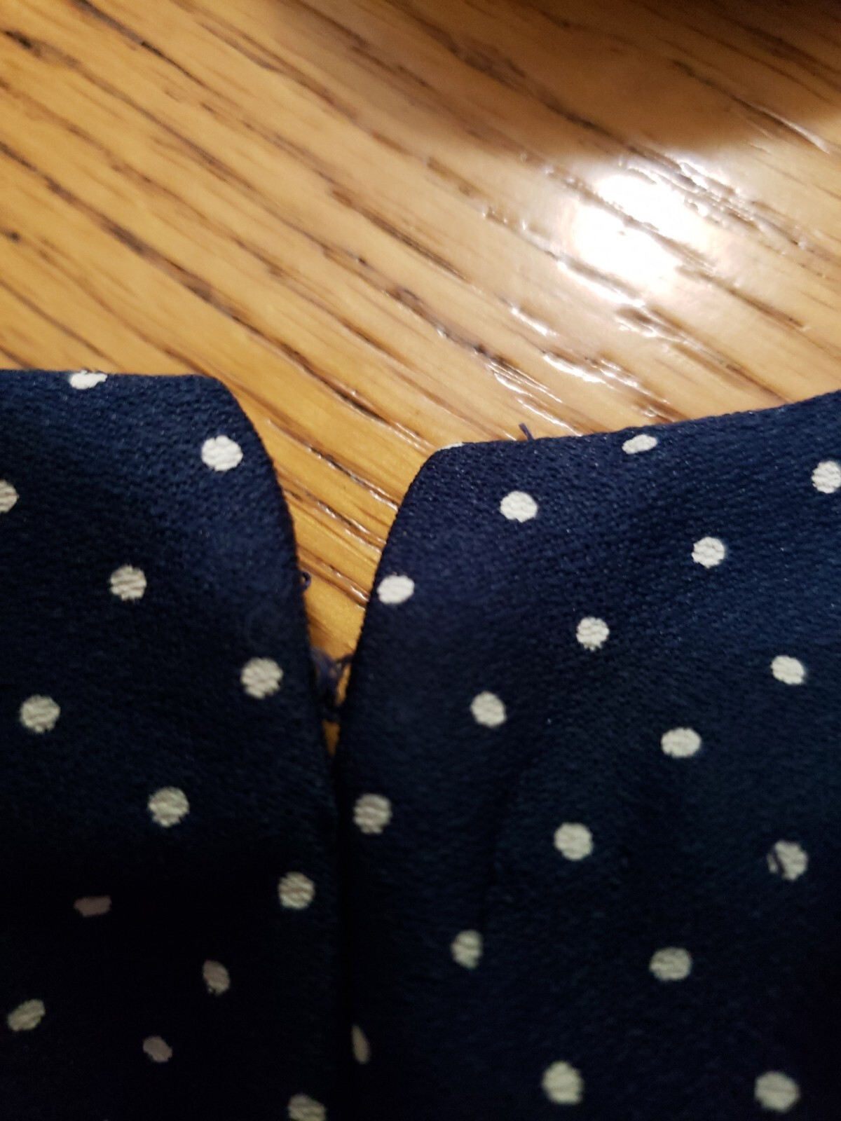 VTG 70s Blue Polka Dot Off Shoulder Ruffle Sundress Sz M? 40&Prime;-46&Prime;B 24&Prime;-44&Prime;W