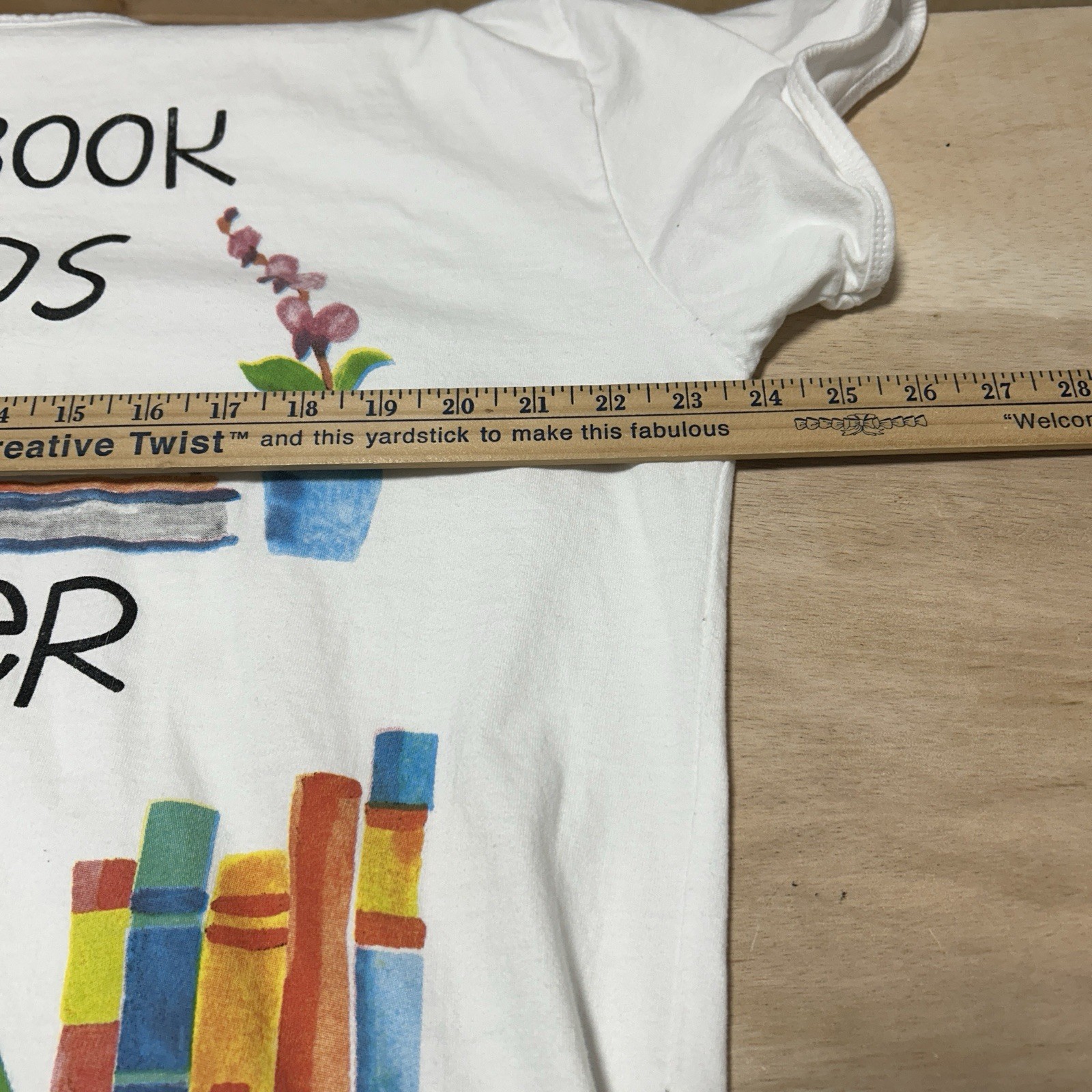 Vtg 90s Relevant Products All Over Print Book Reader Women Sleep Shirt O/S