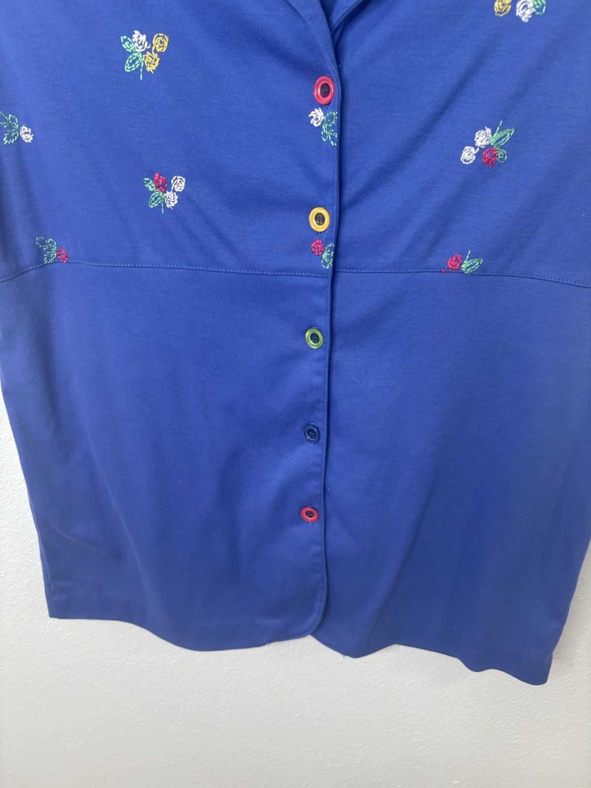 Vintage Peter Popovitch Large Blouse with Embroidered Flowers