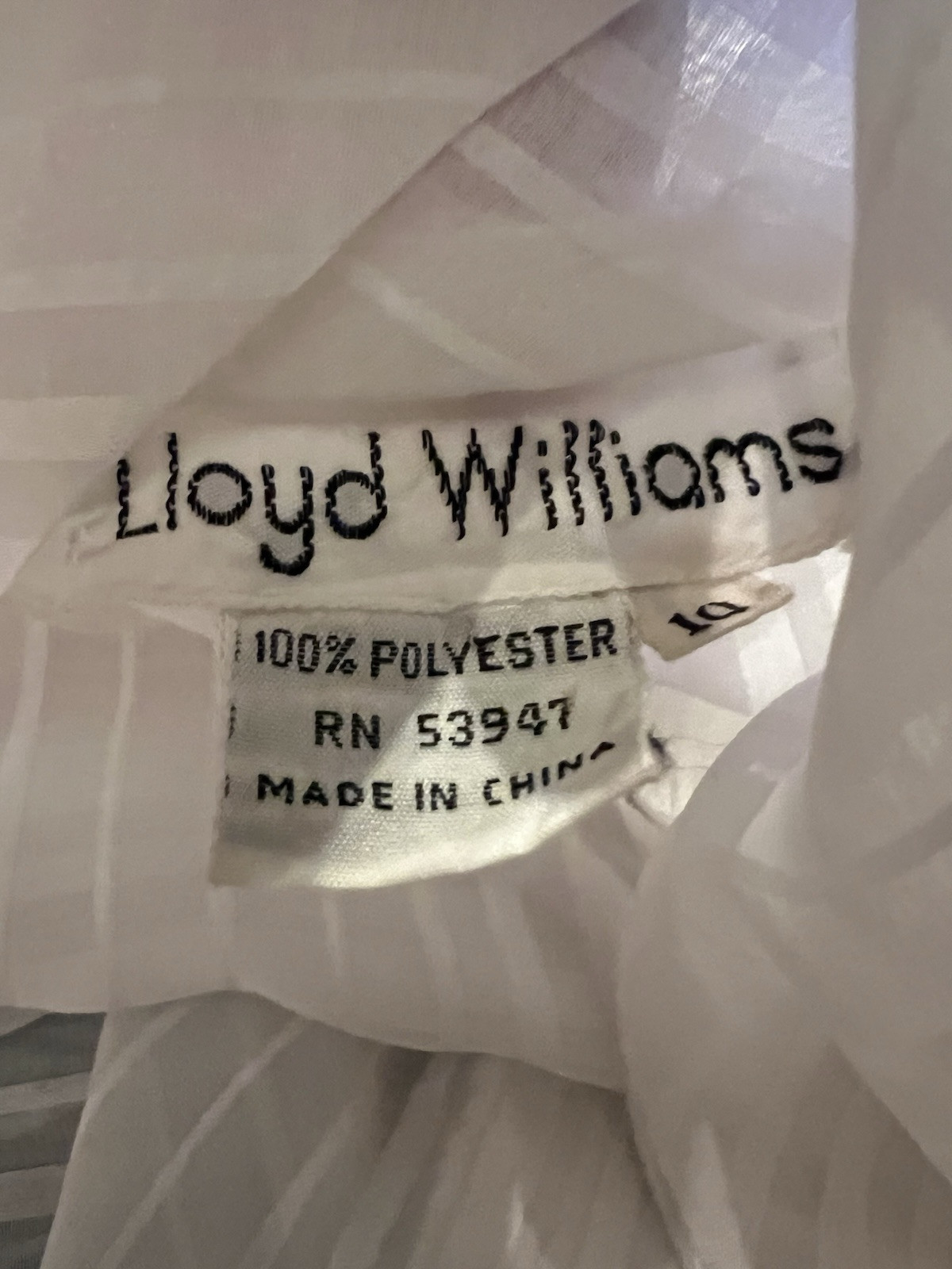 80&rsquo;s Lloyd William Side Button Down Blouse 10 Victorian Boho Secretary White Bow