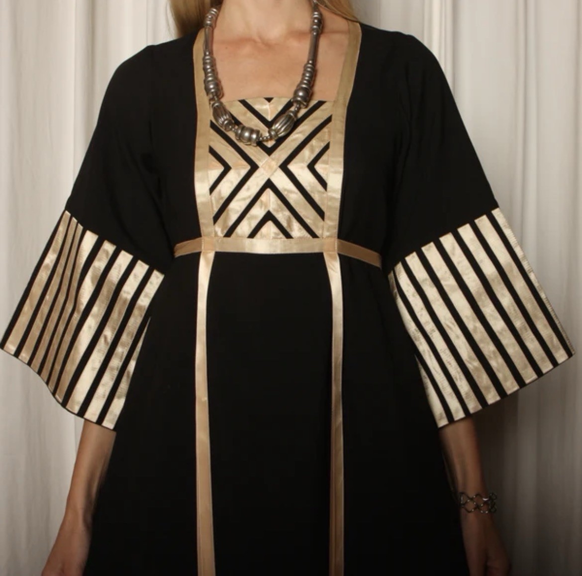 Vtg 60s Aiko California Maxi Dress Fantasy Goth Medieval Cosplay Renaissance 10