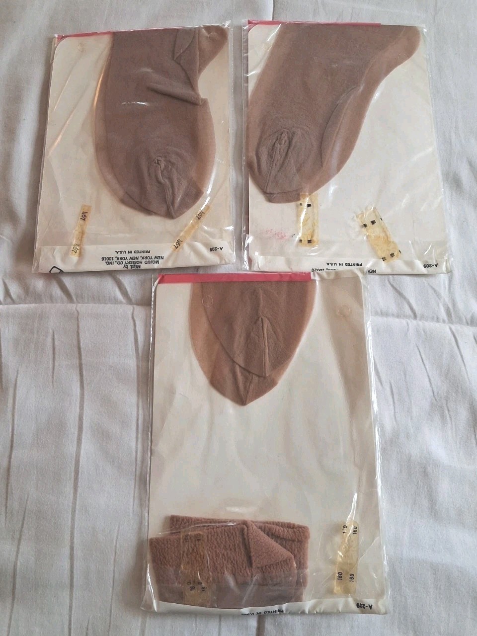 3 pair Angels By Mojud Seamless Stretch Nylons Stockings Paradise 1 Size NEW!