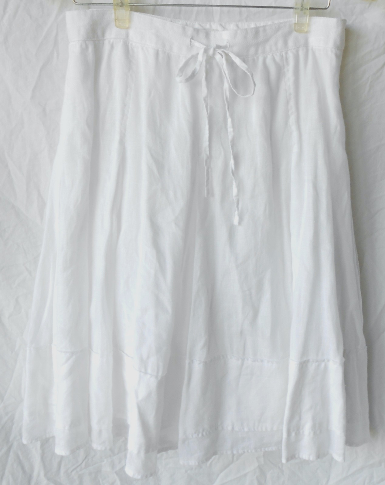 VTG Y2K Banana Republic 100%Linen Skirt Cotton Lined Fit & Flare White Women&rsquo;s 6