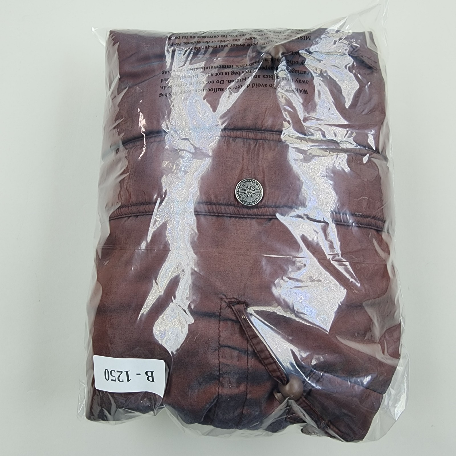 Vintage 80s 90s Iridescent Puffer Jacket Coat Brown Bronze Shiny Metallic