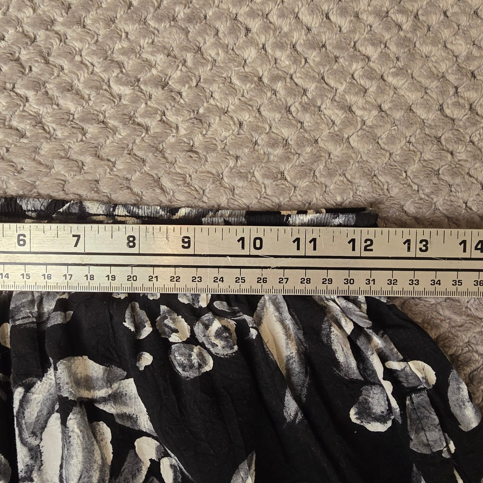 Jams World Vintage High Waisted Floral Pants Tapered Leg Black White Small