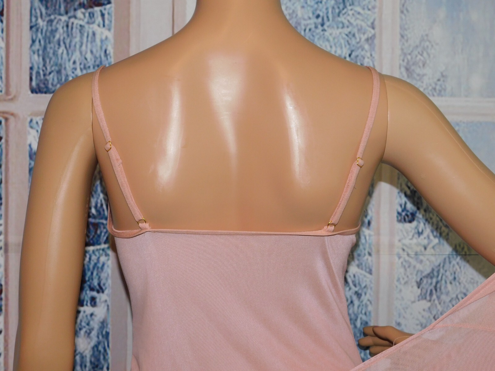Romantic Ruffled Teddy and Matching Robe Blush Tone Adj Straps NOS Medium
