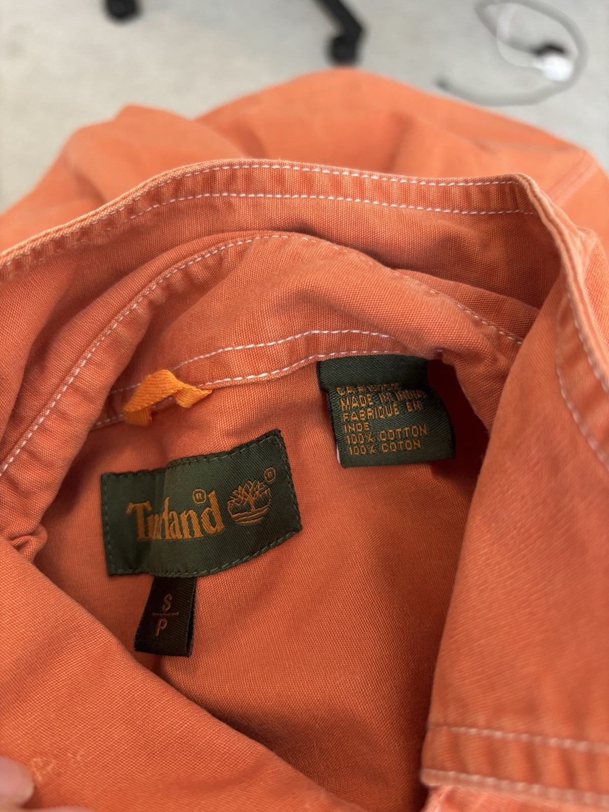 Vtg Timberland TBL-73 Orange Canvas Jacket CAT & Floral Embroidery Women’s S