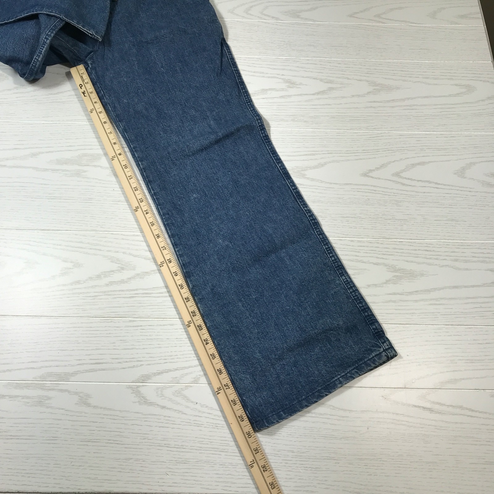 Vintage 70s BellBottom Jeans Women 5/6 LandLubber Button Snap Cotton Made In USA