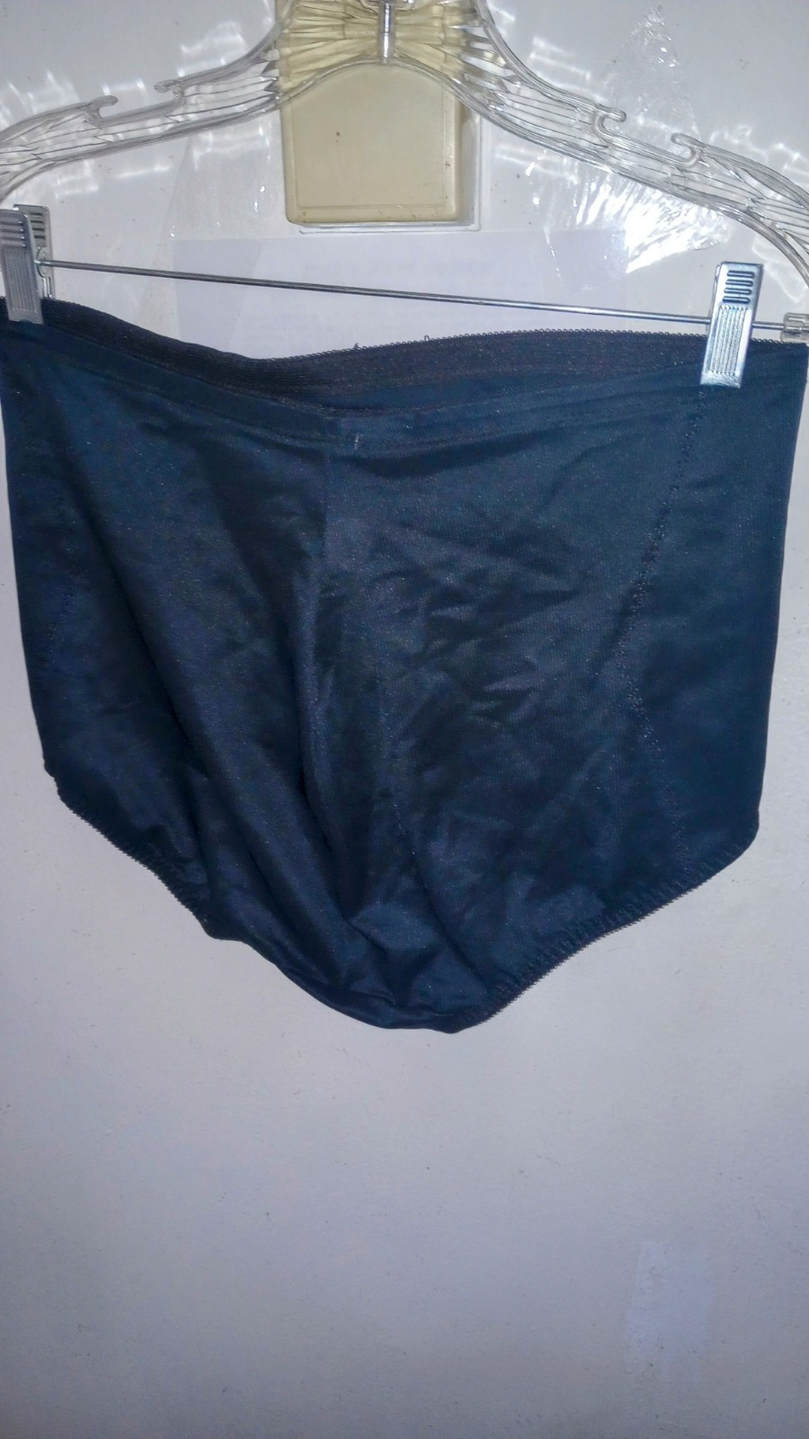 Vintage Cupid Satin Second Skin Shaper Brief Panties Black Size 4x
