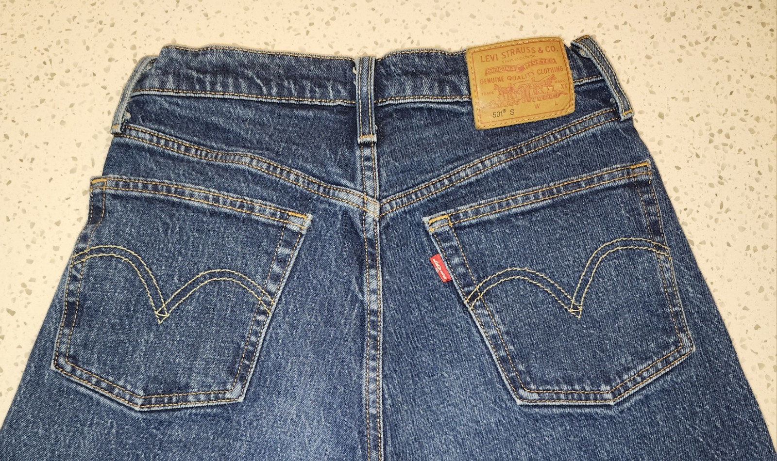 Vtg Style Big E Levi&rsquo;s 501 S Red Label Skinny Button Fly Embroidered SZ 26/28!