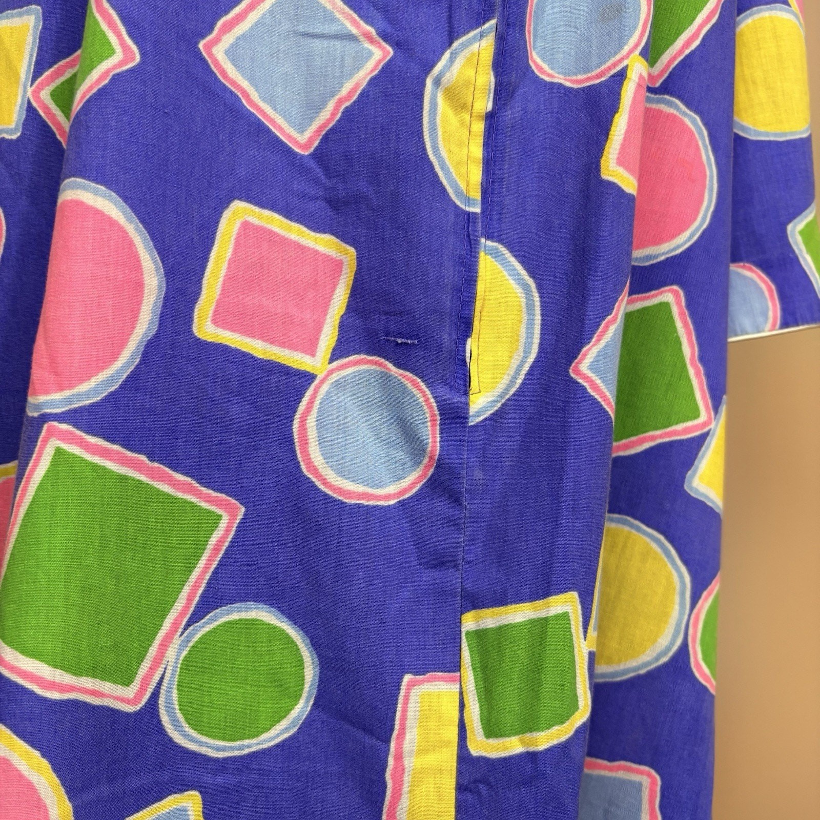 Vintage David Brown California Geometric Maxi Dress Art Teach 80s 90s Size L