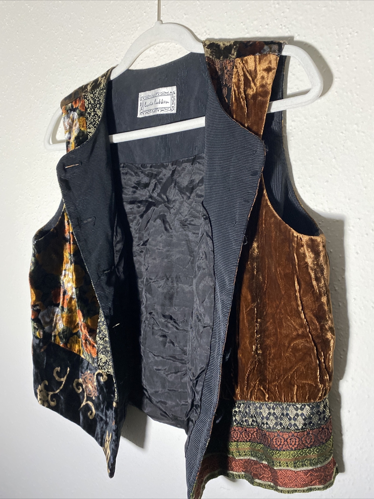 Lucia Lukken Multicolor Patchwork Velvet Vest Size Unknown See Description