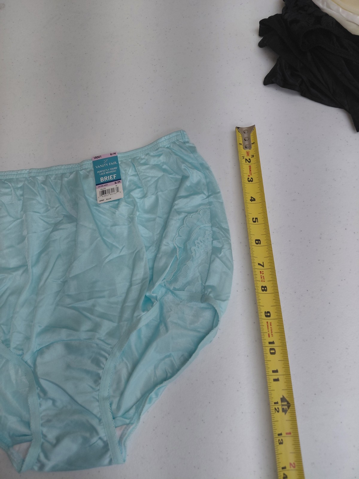 Vintage Light Blue Vanity Fair Granny Brief Size 6/M Laced