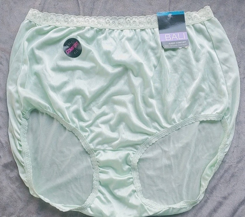Bali Sleek Comfort Silky Smooth Brief Women&rsquo;s Panties Lace 100% Nylon Mint 2XL