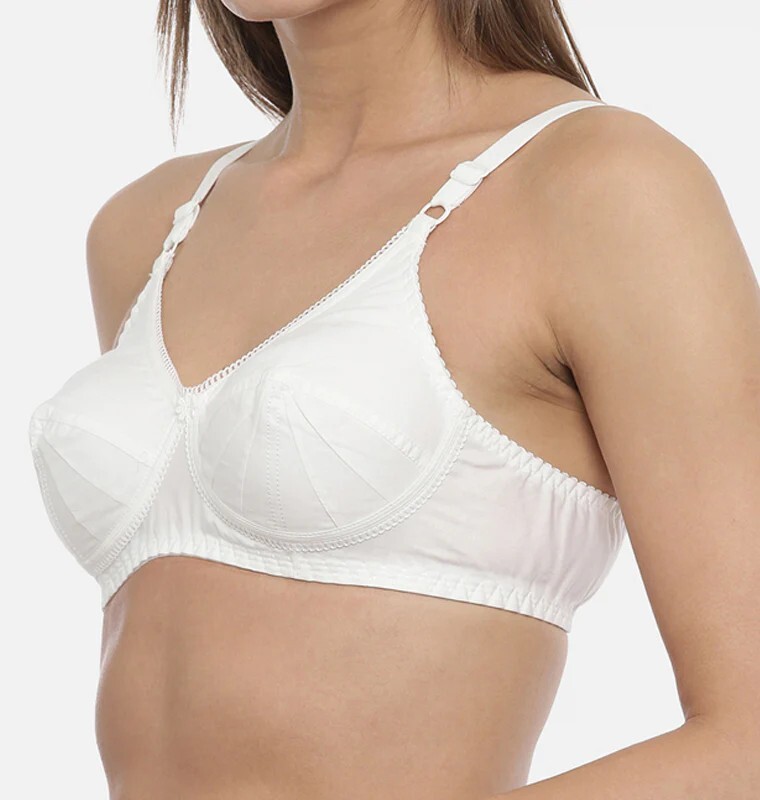 Saree Bra – WHITE Double Layered Plus Size Non Padded Wireless Cotton Sexy Bra