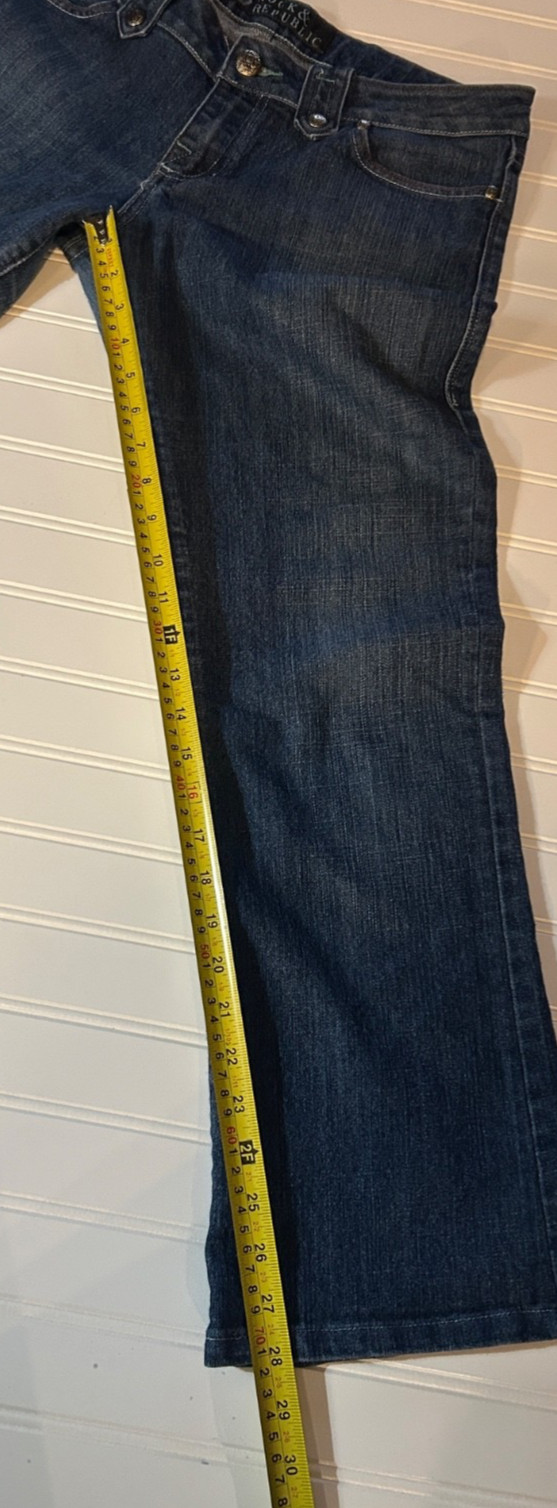 VINTAGE ROCK & Republic « Isaac » BOOT CUT JEANS Skull Orange blue s 31