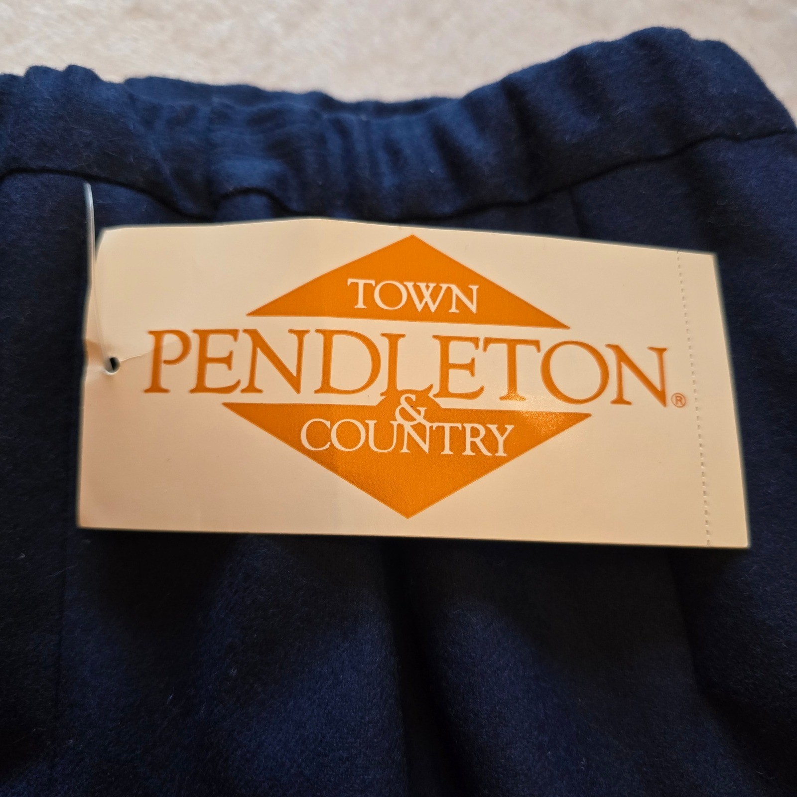 Pendleton Town & Country Womens Navy Blue Virgin Wool Trousers Pants Size 12 NWT