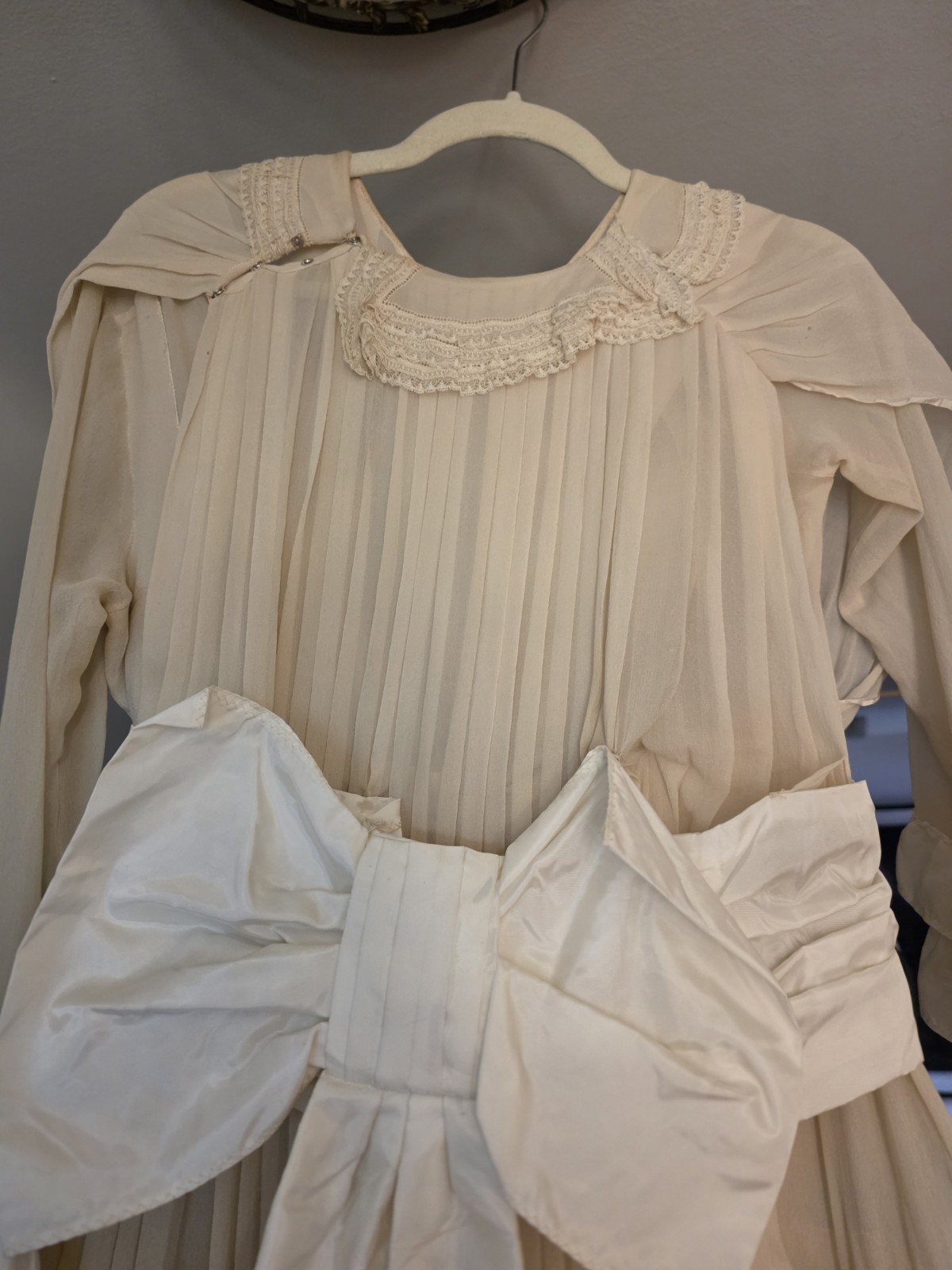 1920s Ivory Silk Chiffon & Taffeta Flapper Dress | Tiered Ruffle Art Deco…