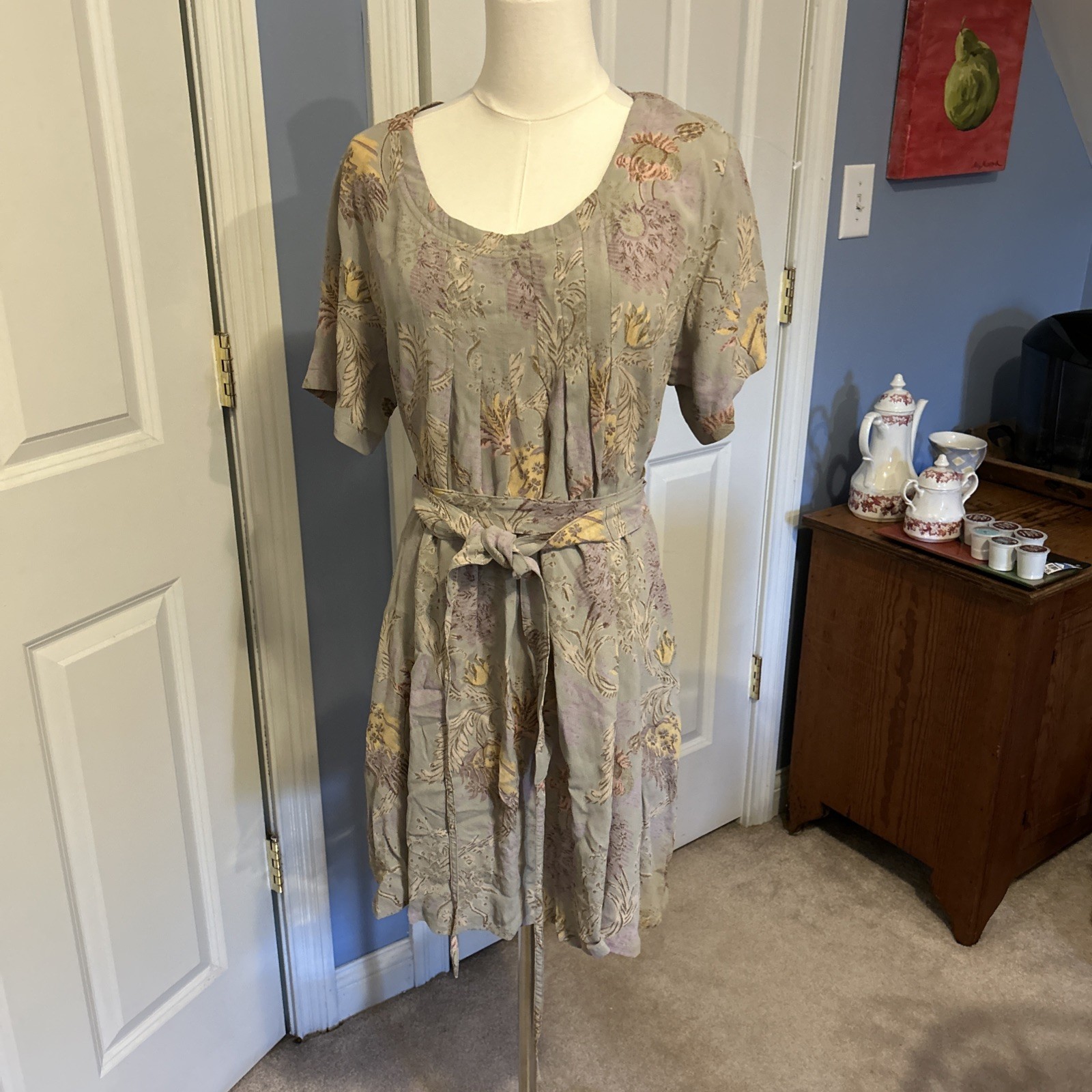 Vintage April Cornell Romantic Floral Classic Dress Size Large