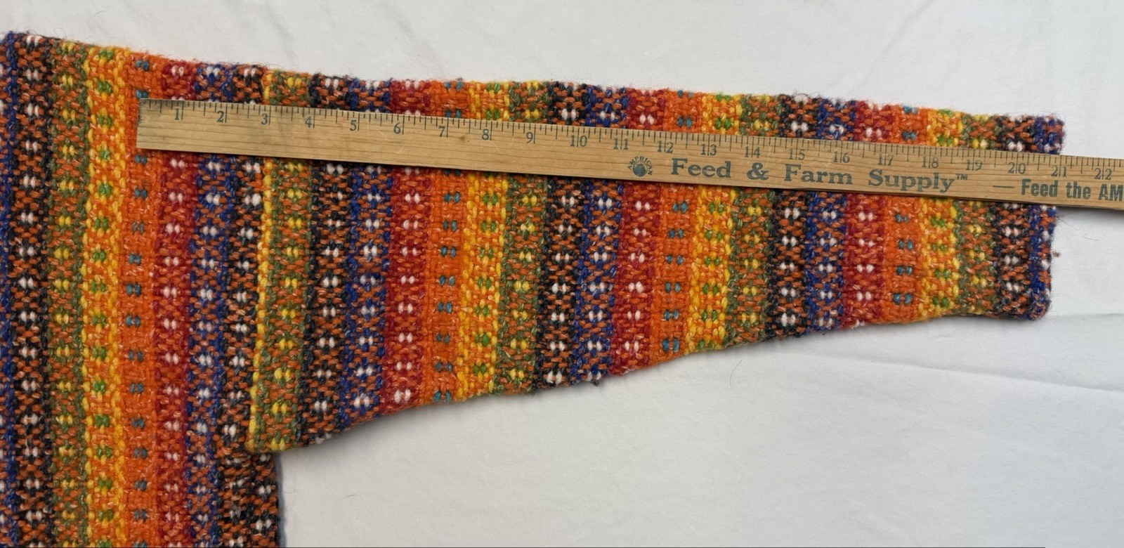 Ecuador Hand Knitted Full Zip Sweater Cardigan Handmade Rainbow Women’s SM / MED