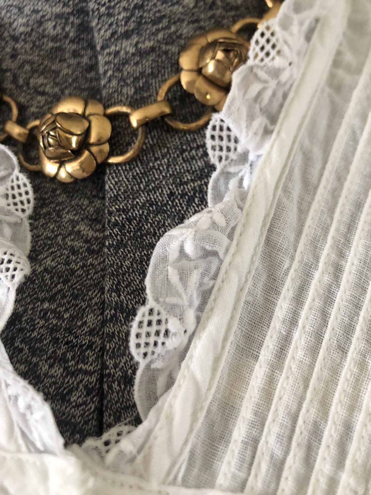 Vintage Antique 1800’s 1900’s Cotton Lace Dressing Bed Gown Lingerie 44-52-60