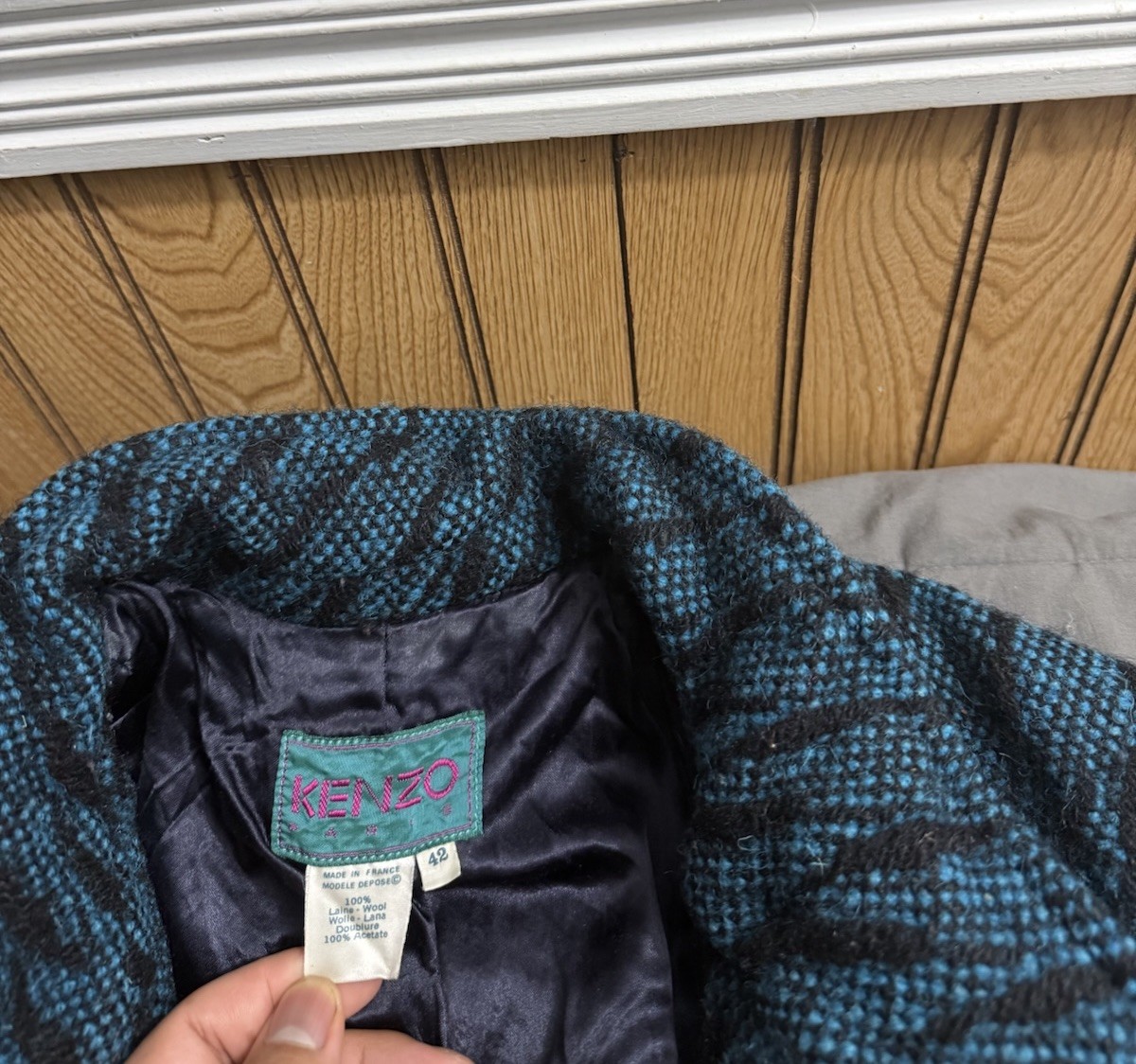 Vintage 80s Kenzo Paris 100% Wool Jacket Size 42