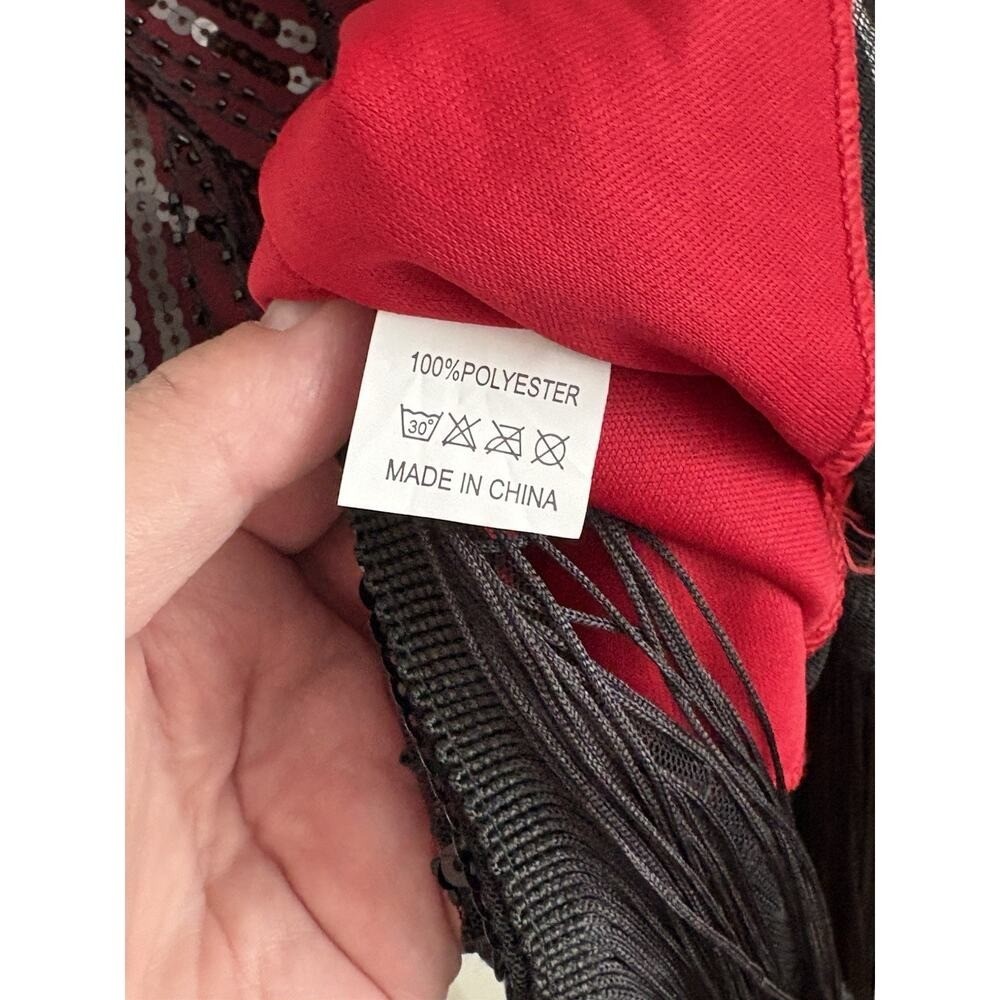 Classic Flapper Style Red & Black Dress Art Deco Glam Old Hollywood | M