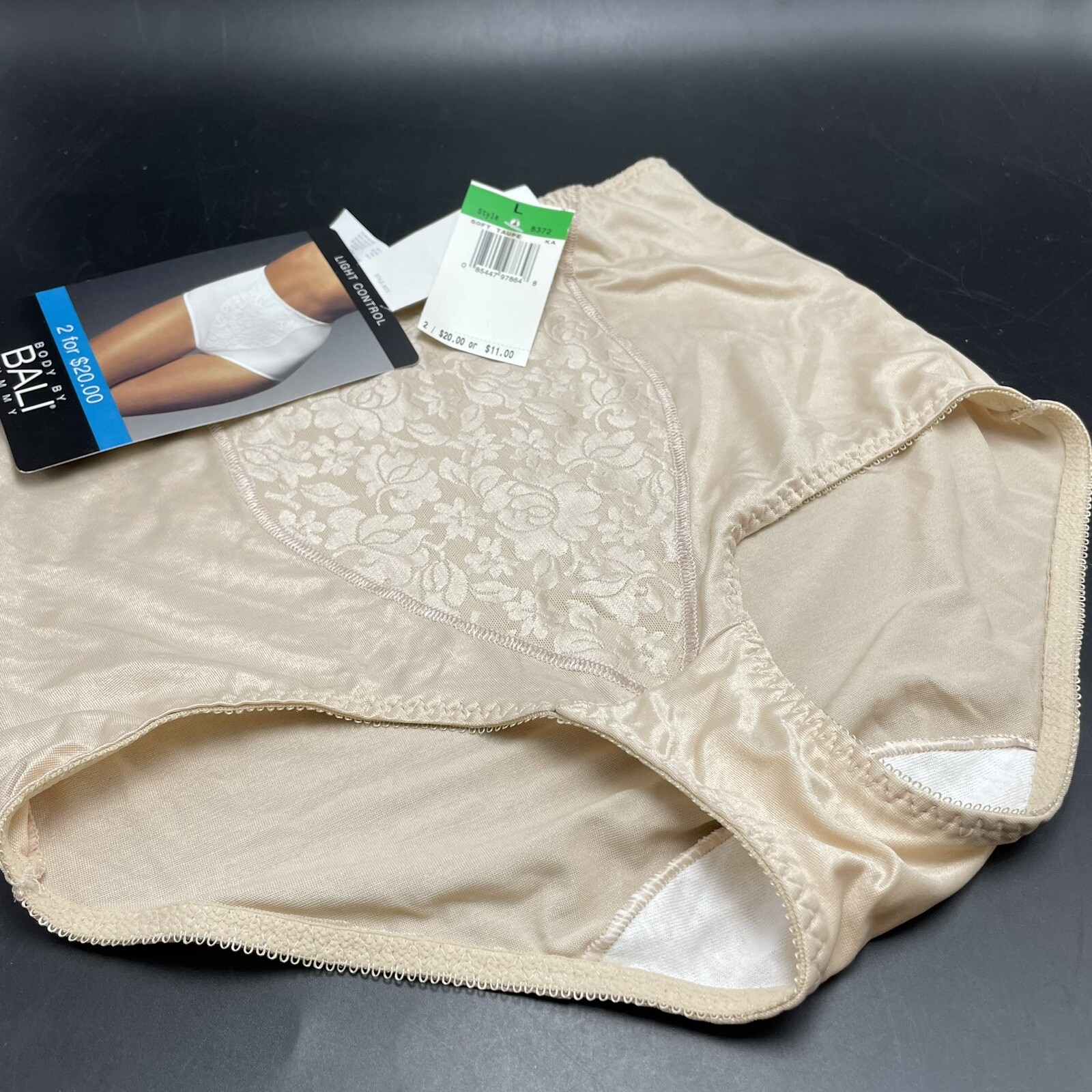 Vintage Body By Bali Light Tummy Control Shape Wear Brief Nude Sz Large Flatten