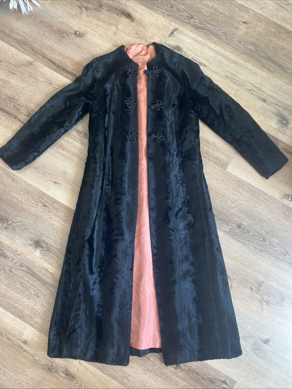 Vintage Faux Lamb Long Coat Evening