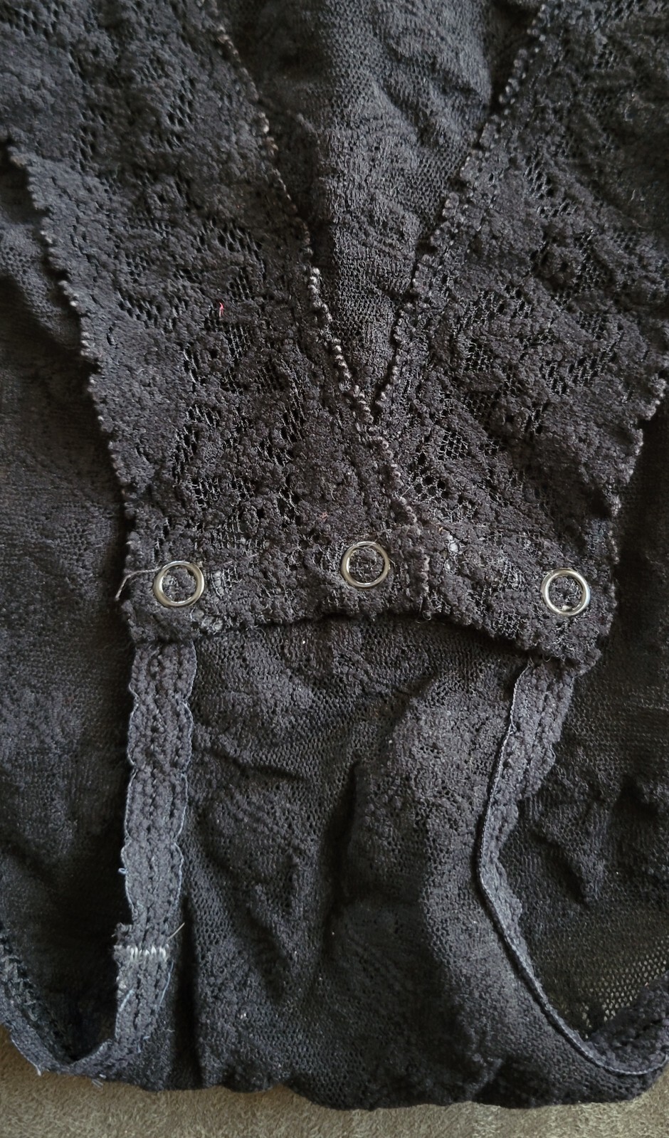 Vintage Black Lacy Teddy – Size Small