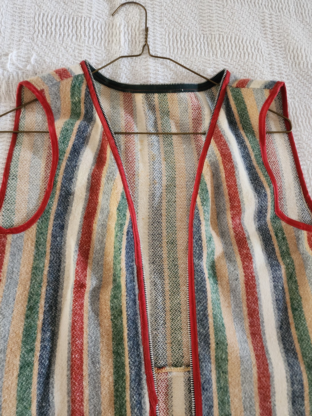 Vintage Multicolor Sleeveless Shift Dress Bohemian Casual Beige Red Green Blue