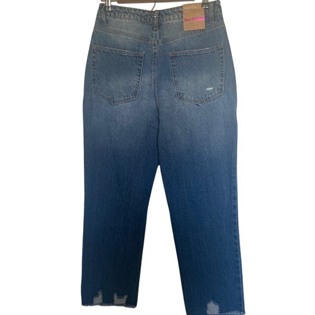 Vanilla Star NWT Super High Rise Distressed Straight Leg Jeans Size 9 Y2K 90s