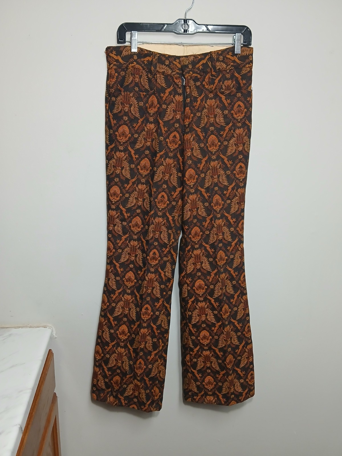 Vintage 70s Miller Contact Slacks All Over Print Presidential Eagle Size W31 L33