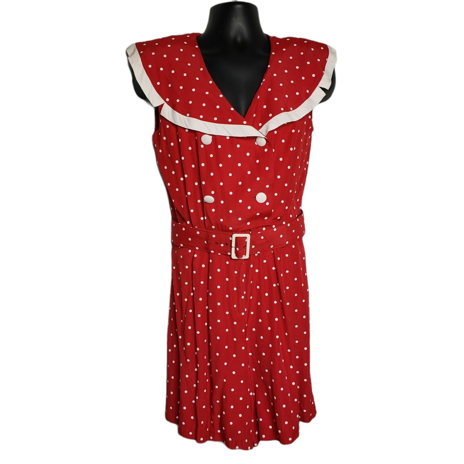 Vintage Red and White Polka Dot 80s Early 90s Romper By Scarlett Size 13-14