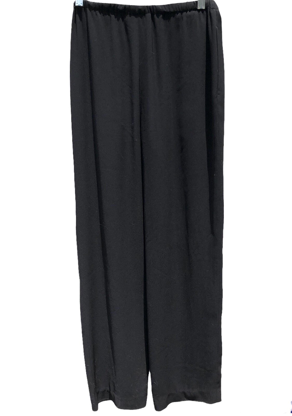Vintage 90s EMANUEL UNGARO Liberte Black Wide Leg Pants Size XS Drawstring Crepe