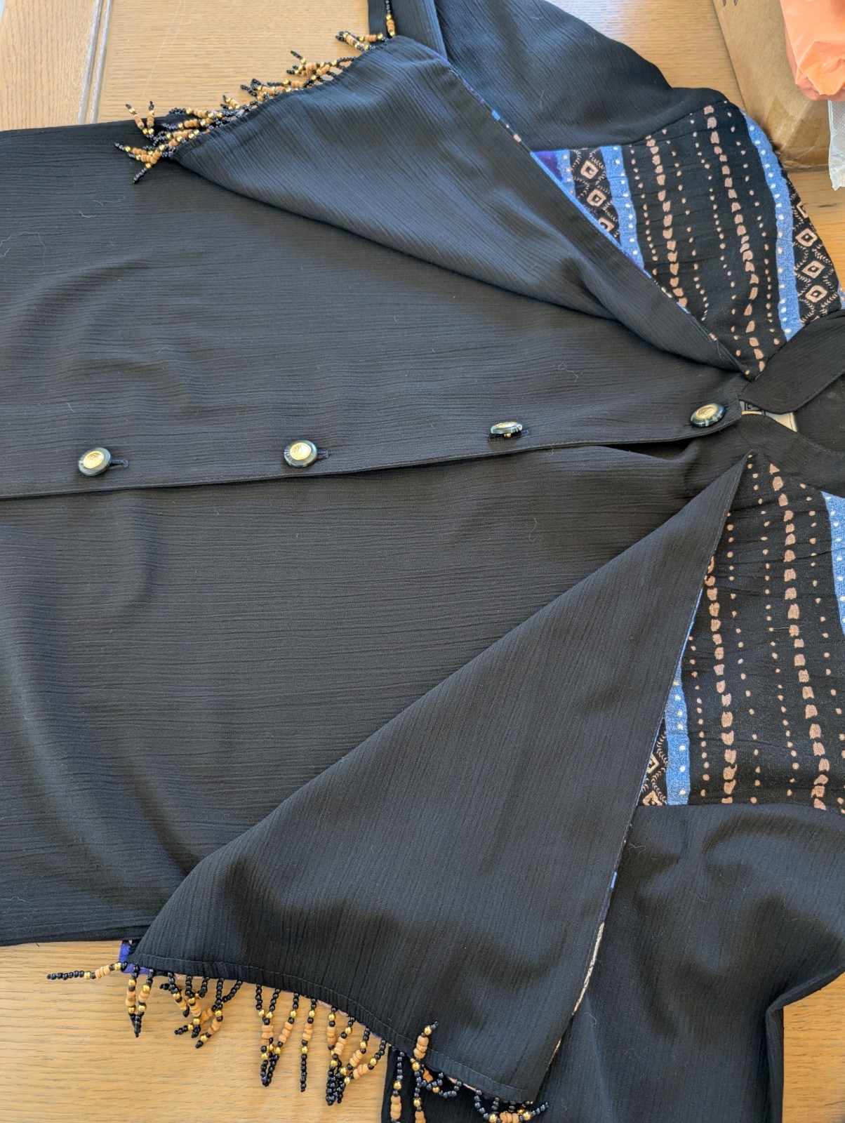 Peter Popovitch Womens Top Size S Beaded Blouse Artsy Black Western Art To Wear