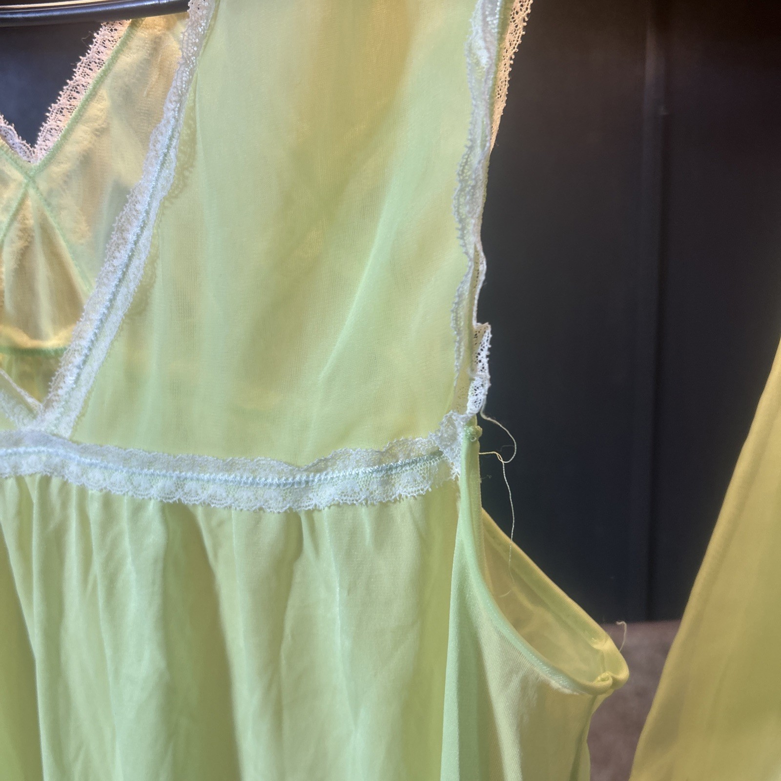 VTG Vassarette Munsingwear Yellow / Mint Sheer See Thru Sz MED