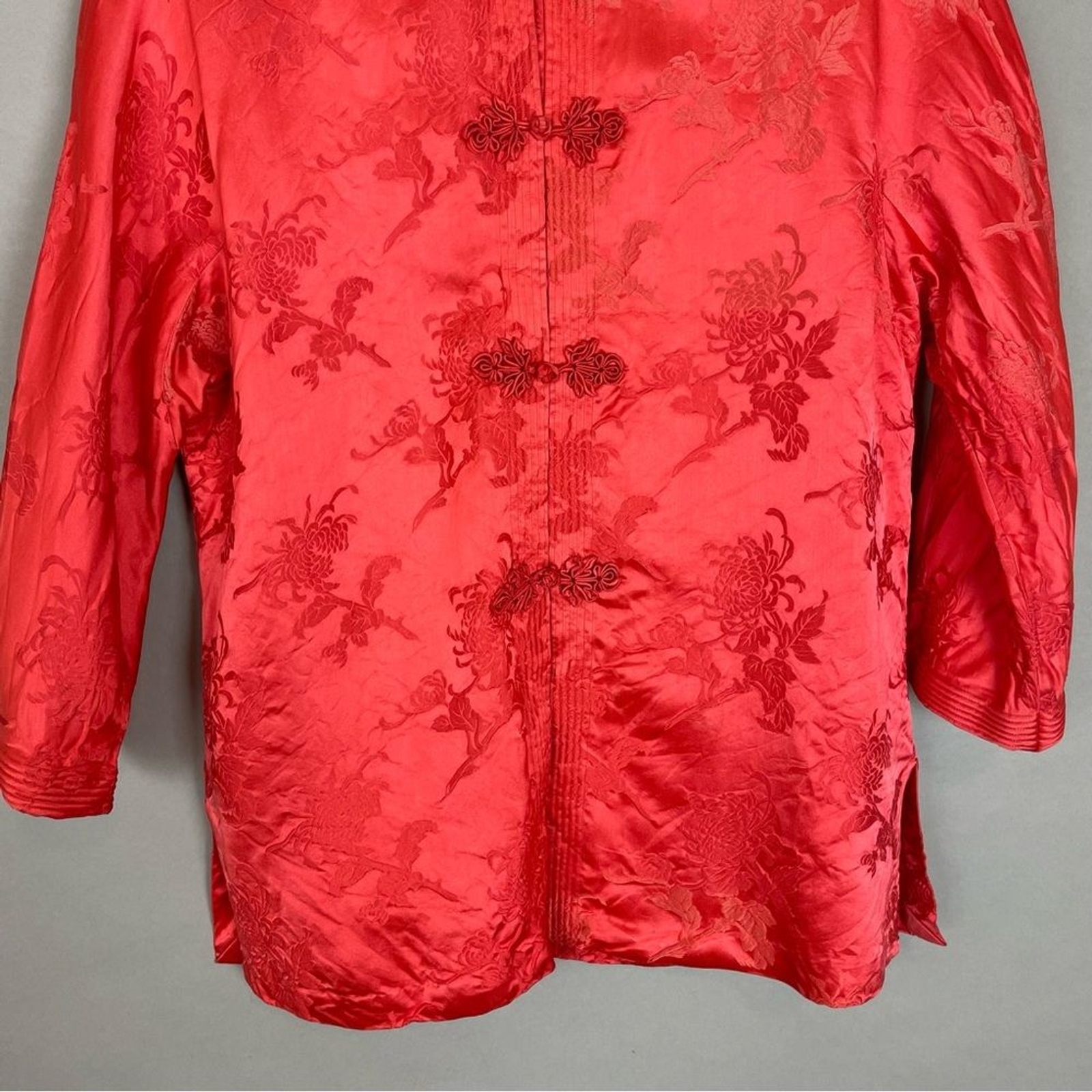 Vintage 1950s Dynasty Jacket Frog Closures Reddish Mandarin Collar Hong Kong