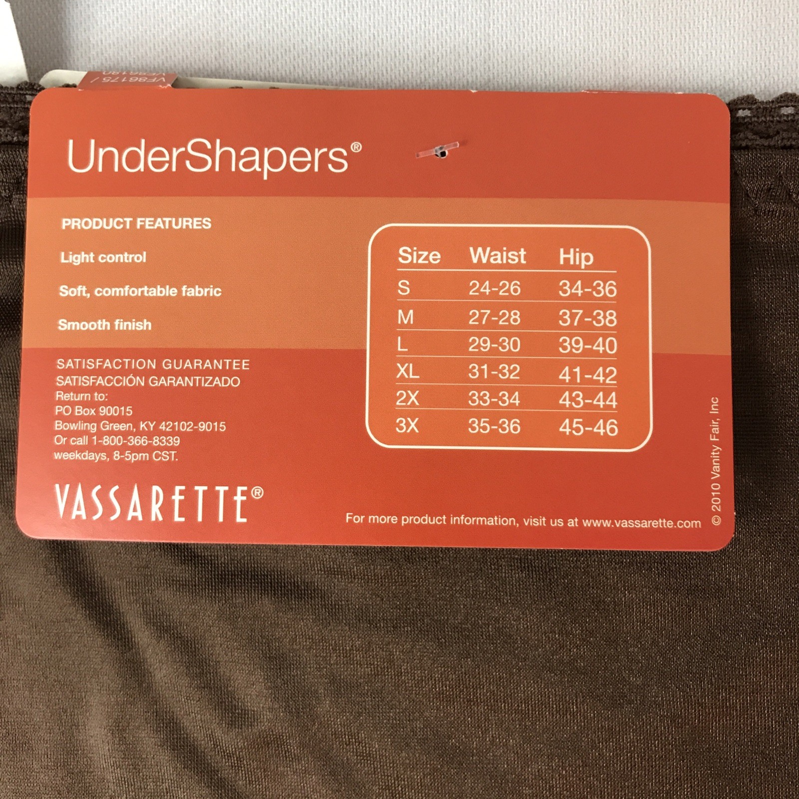 3X Vassarette Undershapers Light Control Panties Second Skin Satin NWT c