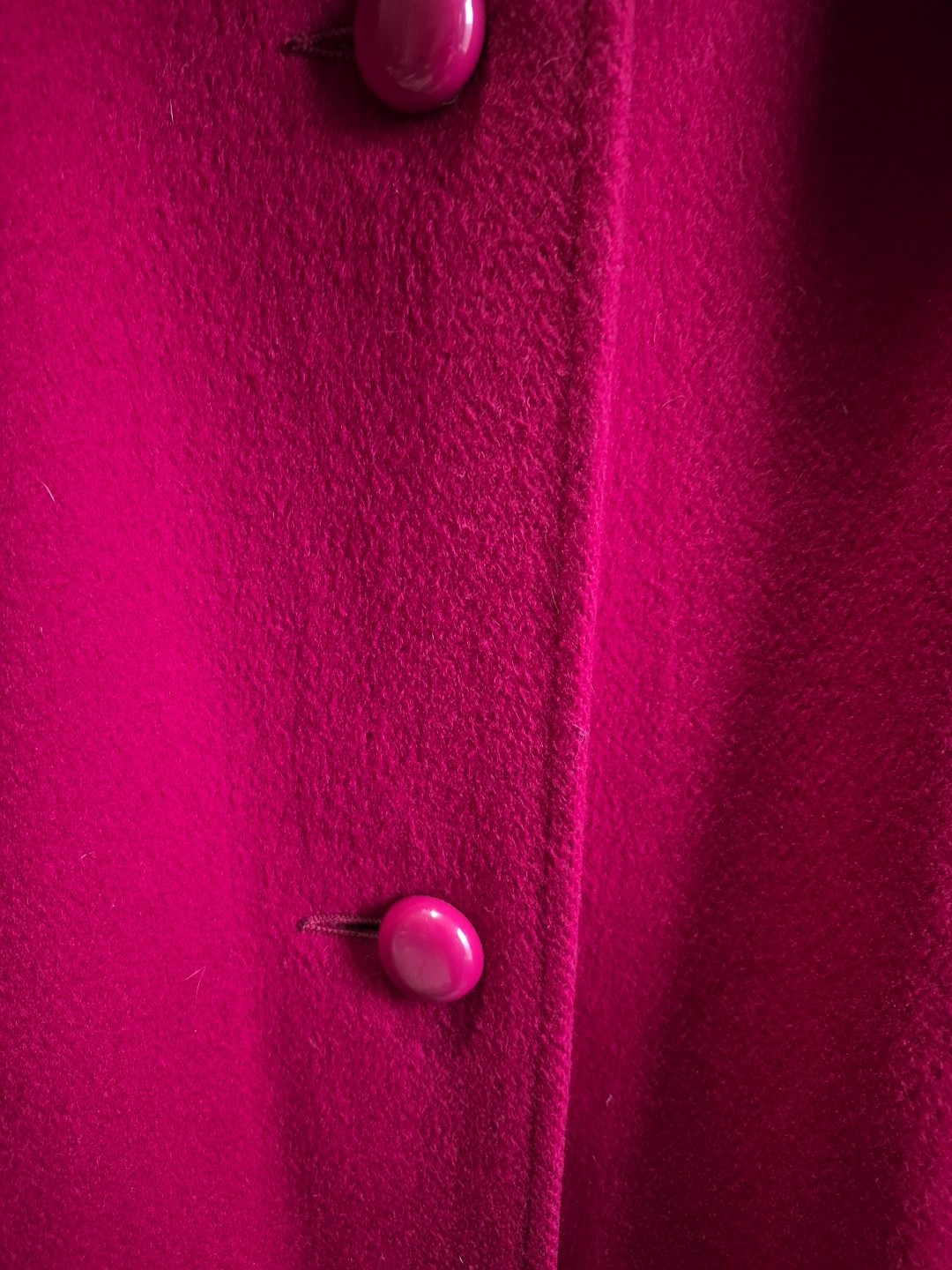 Vtg Forstmann 100% Wool Fur Collar Red Coat Womens No Size Tag Measure READ
