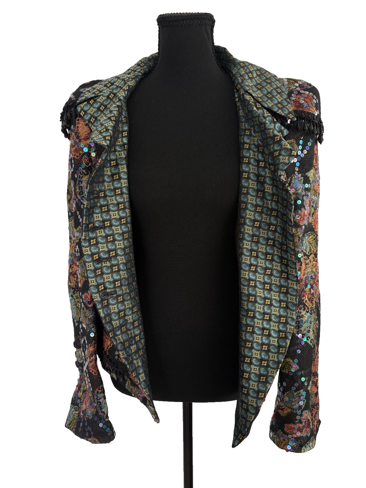 Rare VTG 1990s Christian Lacroix Paris Embellished Couture Jacket FR 42
