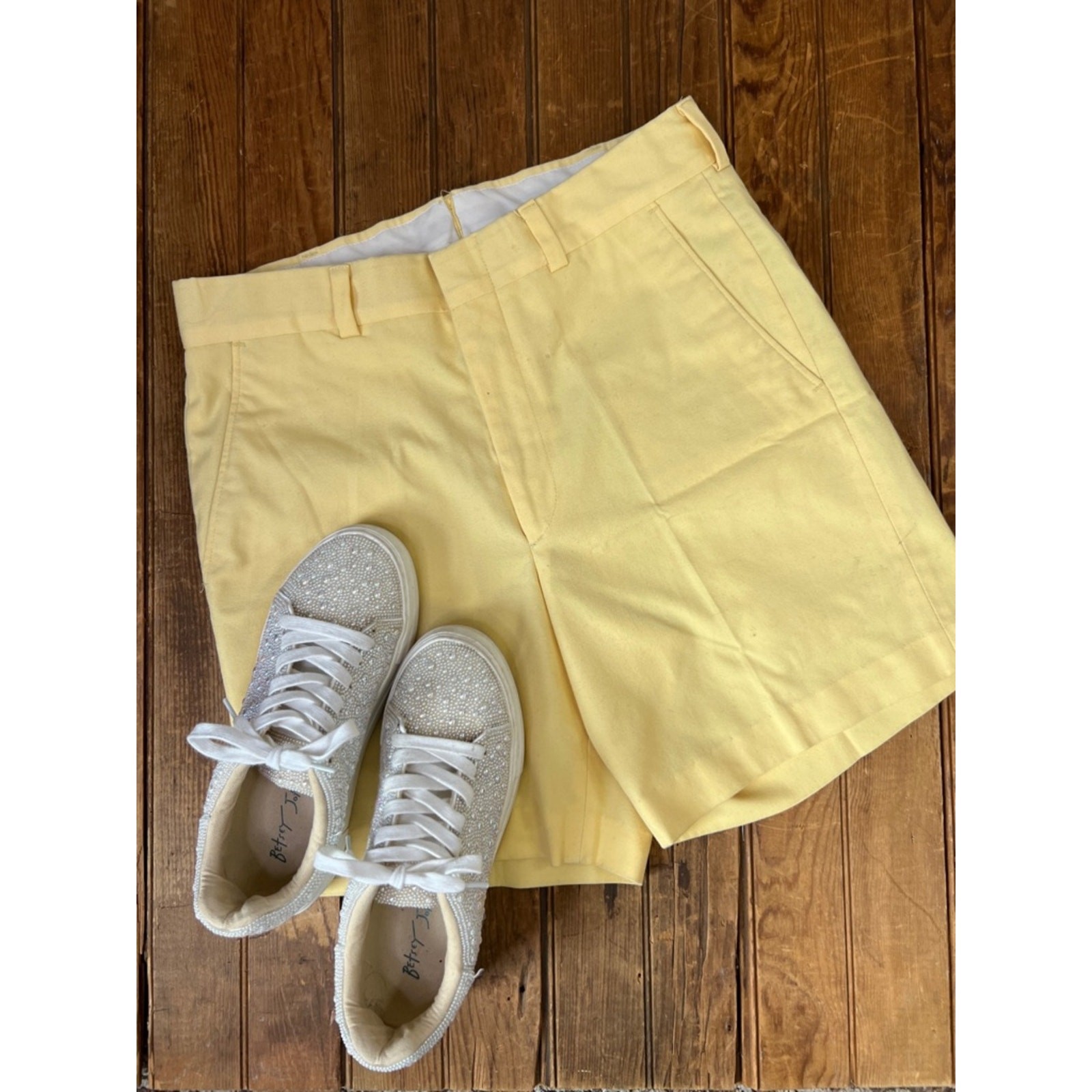 Vintage 80s Women’s Chino shorts Yellow Carroll Reed high-quality